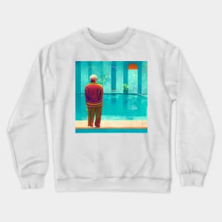 Man Standing by Pool Crewneck Sweatshirt